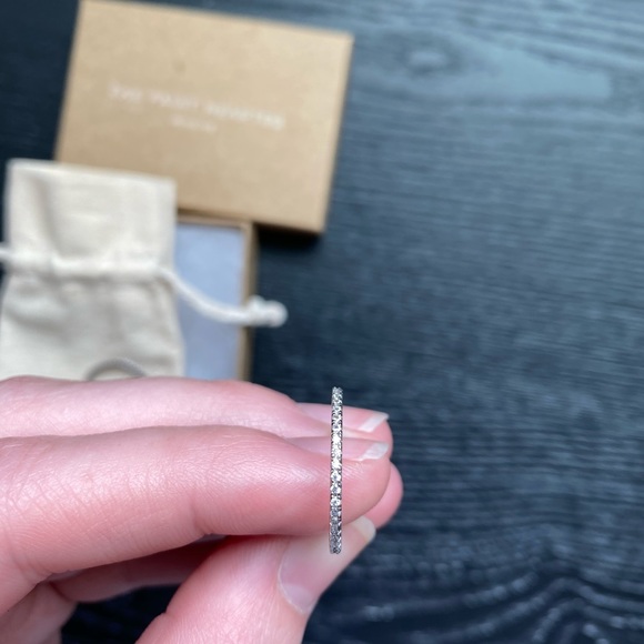 Two Beautiful & Dainty CZ Eternity Bands (1mm) - Picture 3 of 5